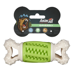 Іграшка для собак AnimAll GrizZzly кістка-зубочистка green/white 14,2×5,7×4,7 см з пискалкою для чищення зубів Іграшка для собак AnimAll GrizZzly кістка-зубочистка green/white 14,2×5,7×4,7 см з пискалкою для чищення зубів