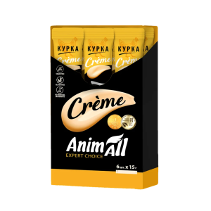 AnimAll Crème для котів зі смаком курки, 6 х15 г, супер преміум, крем AnimAll Crème для котів зі смаком курки, 6 х15 г, супер преміум, крем