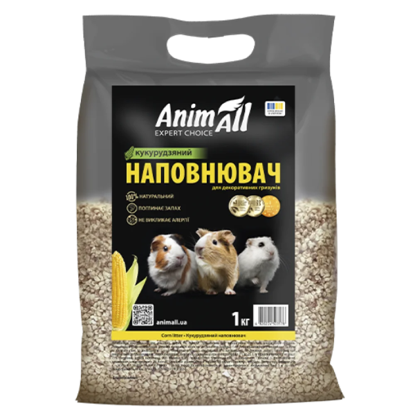 Animall Наповнювач кукурудзяний для гризунів, 1кг