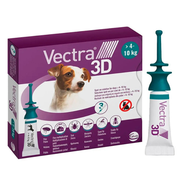 CEVA ВЕКТРА 3D 4.1 - 10.0 кг ( 3 х 1,6мл)