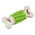 Іграшка для собак AnimAll GrizZzly кістка-зубочистка green/white 14,2×5,7×4,7 см з пискалкою для чищення зубів