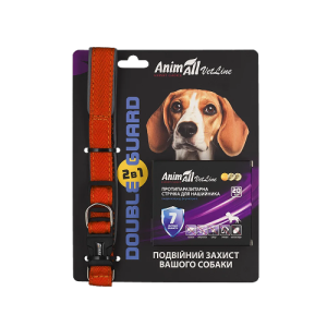 AnimAll VetLine Double Guard комплект нашийник з протипаразитарною стрічкою, 20 мм, 320 - 400 мм, помаранчевий