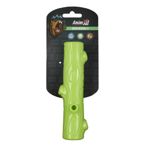 Іграшка AnimAll GrizZzly Хрустка паличка зі звуком для собак, зелена, 16х3,5 см