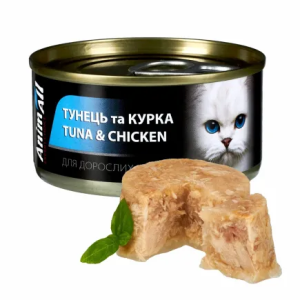АнімАлл вологий корм для котів Тунець з Куркою 85г АнімАлл вологий корм для котів Тунець з Куркою 85г