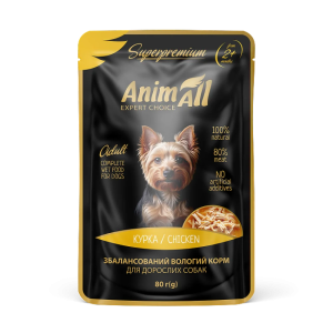 AnimAll вологий корм пауч для собак Качка 80г - соковите м'ясо, легкозасвоюваний AnimAll вологий корм пауч для собак Качка 80г - соковите м'ясо, легкозасвоюваний