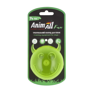 AnimAll Fun м'яч чортик з пищалкою 75 мм жовтий