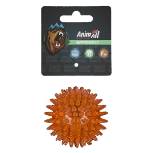 Іграшка для собак AnimAll GrizZzly колючий м’яч помаранчевий 6,4 см з пискалкою TPR для жування Іграшка для собак AnimAll GrizZzly колючий м’яч помаранчевий 6,4 см з пискалкою TPR для жування
