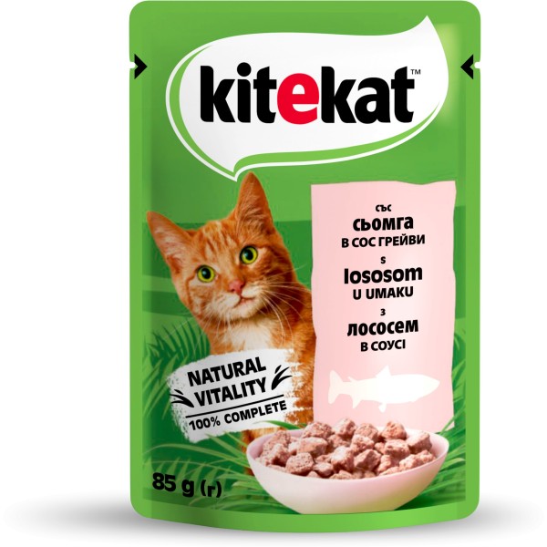 KITEKAT пауч з Лосось в соусі 28*85г