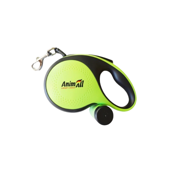 AnimAll рулетка-повідець з диспенсером М до 30 кг/5 метрів зелена, MS7016-B, (Х/24/Х)