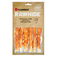 Flamingo ЖУВАЛЬНІ СТІКИ ДЛЯ СОБАК ОБГОРНУТІ М'ЯСОМ КУРКИ 15MM 15CM 6ST. 180g Flamingo ЖУВАЛЬНІ СТІКИ ДЛЯ СОБАК ОБГОРНУТІ М'ЯСОМ КУРКИ 15MM 15CM 6ST. 180g