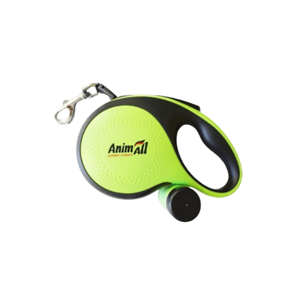 AnimAll рулетка-повідець з диспенсером S до 15 кг/3 метрів зелена, MS7016-B, (Х/24/Х)