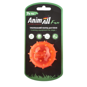 AnimAll Fun м'яч шипований з пищалкою 65 мм помаранчевий