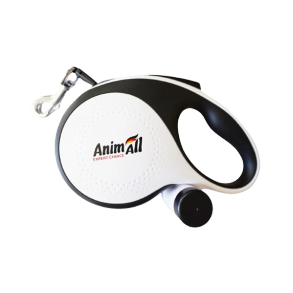 AnimAll рулетка-повідець з диспенсером XL до 50 кг/8 метрів біла, MS7016-B, (Х/24/Х)