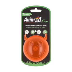 AnimAll Fun м'яч чортик з пищалкою 75 мм помаранчевий