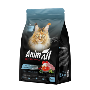 Сухий корм для котів AnimAll з лососем, білою рибою та індичкою 0,4 кг